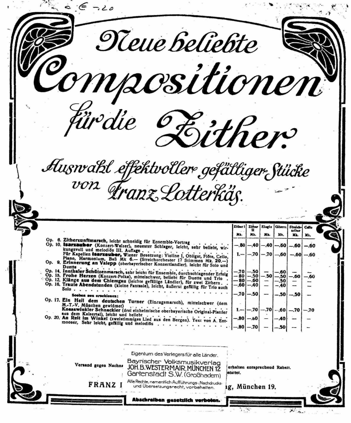 Titelblatt Isarzauber Lotterkäs