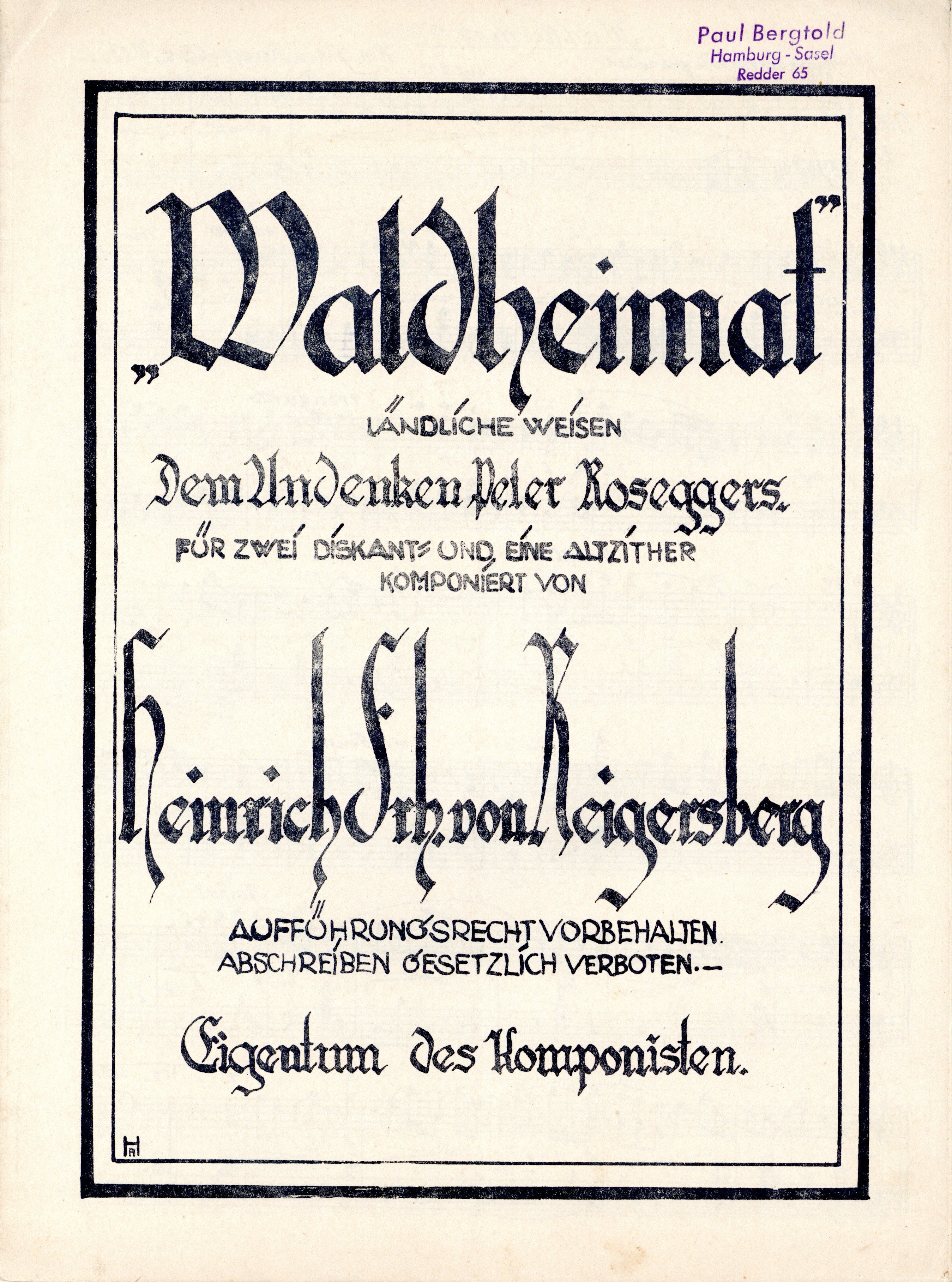 Titelblatt Waldheimat Reigersberg