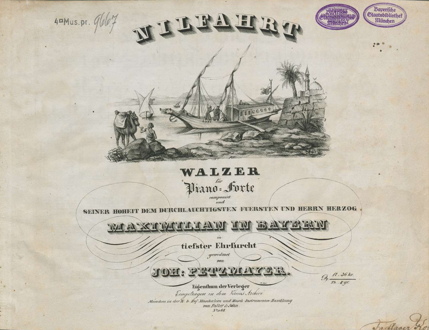 Titelblatt Petzmayer Nilfahrt Walzer