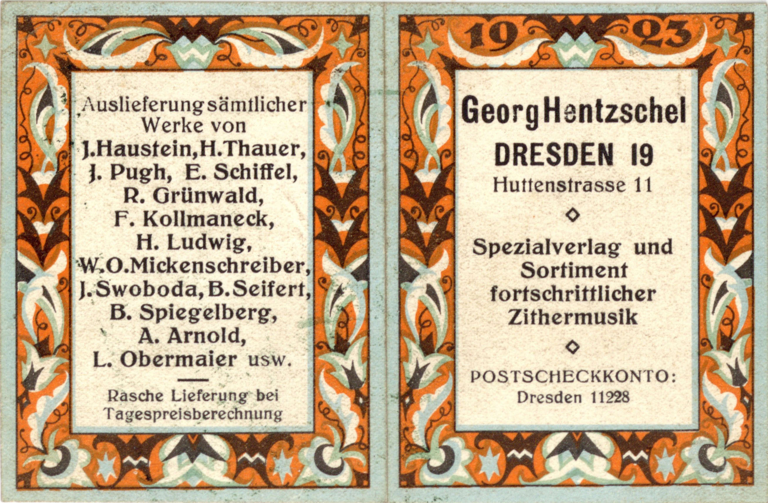 Taschenkalender 1923 vorne