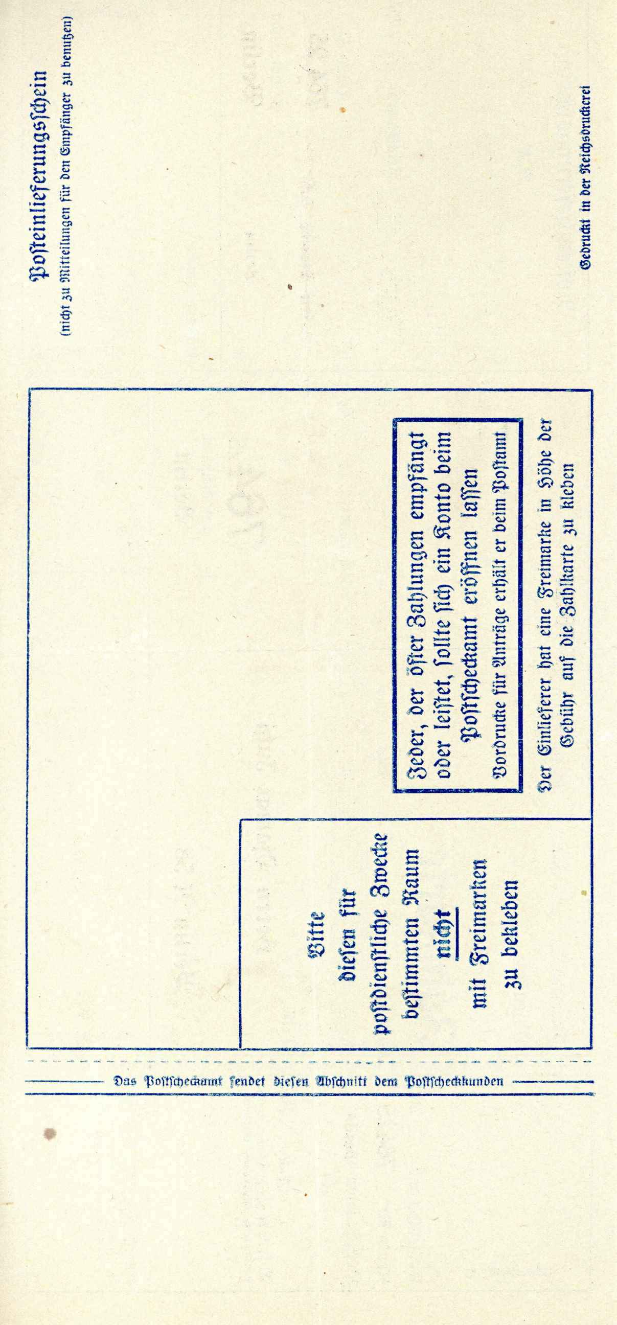 Zahlkarte Jutzi hinten